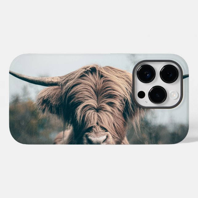 Funda De Case-Mate Para iPhone Retrato de vaca Highland (Reverso (Horizontal))