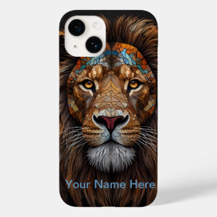 Funda Para iPhone 14 De Case-Mate Retrato de vidrio manchado de león mosaico
