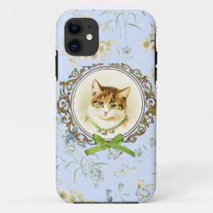 Funda Para iPhone 11 Retrato dulce del gato del vintage