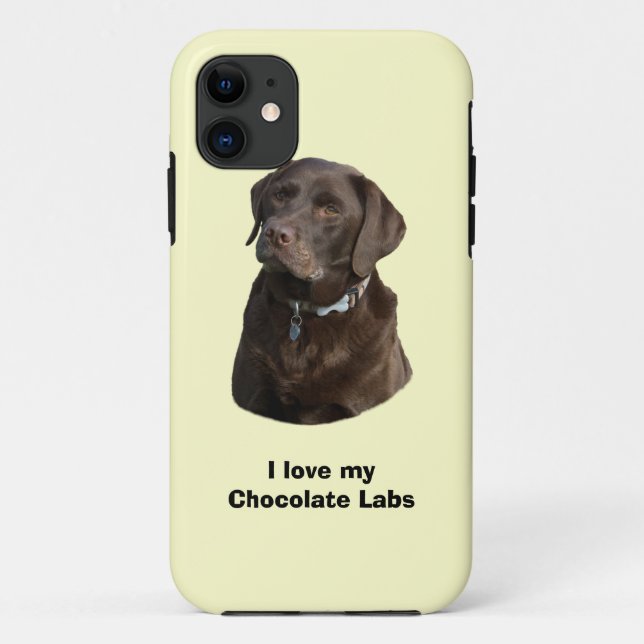 Funda De Case-Mate Para iPhone Retrato fotográfico de perro Labrador de chocolate (Reverso)