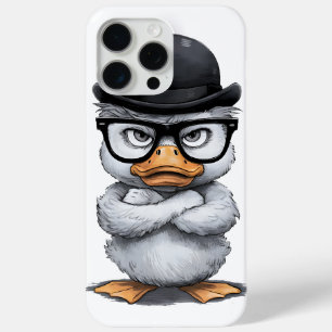 Funda Para iPhone 15 Pro Max Retrato rápido de pato con anteojos y Gorra