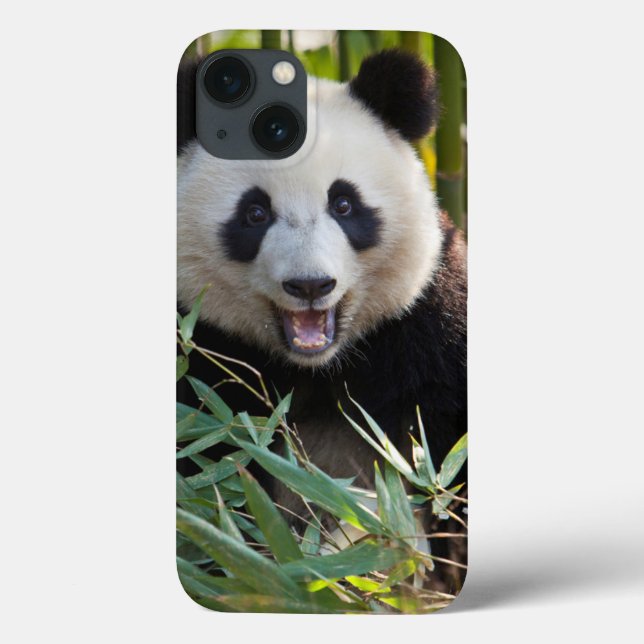 Funda De Case-Mate Para iPhone Retrato sonriente de la panda (Reverso)