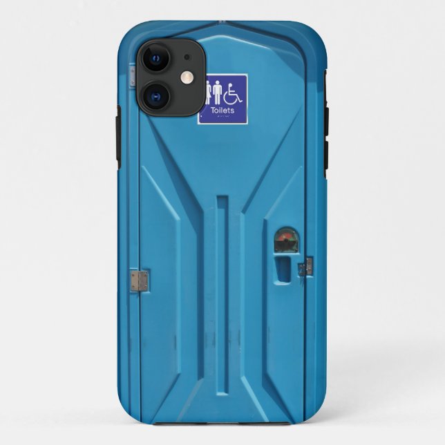 Funda De Case-Mate Para iPhone Retrete portátil público divertido (Reverso)