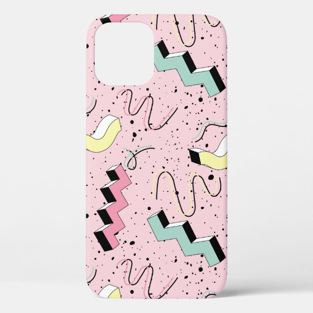 Funda De Case-Mate Para iPhone Retro abstracto brillante, patrón sin fisuras. (Reverso )