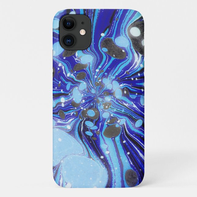 Funda De Case-Mate Para iPhone Retro Blues Abstract Flower Art