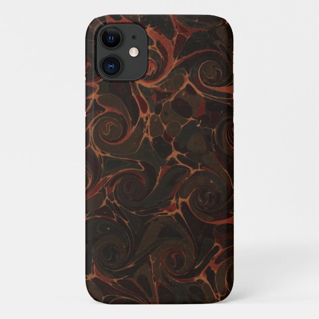 Funda De Case-Mate Para iPhone Retro Brown Swirls (Reverso)