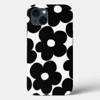Retro Daisies Negros #1 #decoración #arte