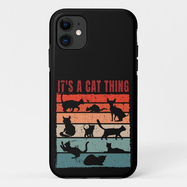 Funda De Case-Mate Para iPhone Retro de la colección de gatos (Reverso)
