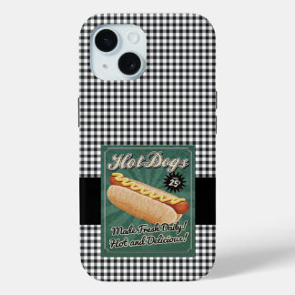 Funda Para iPhone 15 Retro de perro caliente