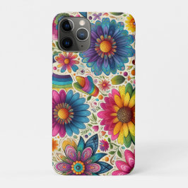 Funda Para iPhone 11 Pro Retro Floral Hippie Arcoíris