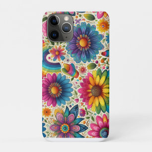 Funda Para iPhone 11 Pro Retro Floral Hippie Arcoíris