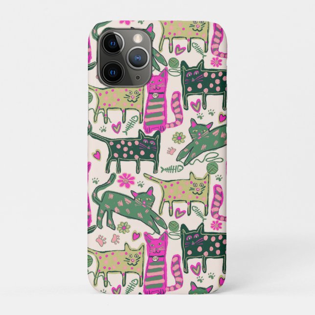Funda De Case-Mate Para iPhone Retro Fun Cat Design (Reverso)