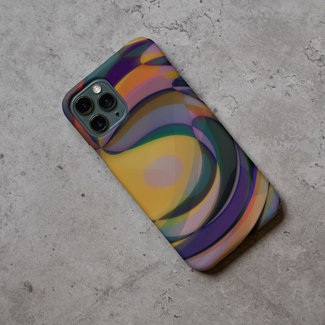 Funda De Case-Mate Para iPhone Retro Futuristic Radial Swirl Waves Art Pattern (Subido por el creador)