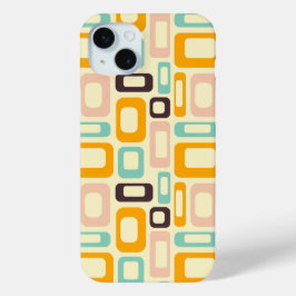 Funda Para iPhone 15 Mini Retro geometric pattern in light beige background