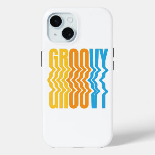 Funda Para iPhone 15 Retro Groovy Wavy Mensajes de texto iphone 15 fund