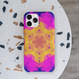 Funda Para iPhone 11 Retro Mandala Flor Amarillo rosa y azul