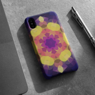 Funda Para iPhone 11 Retro Mandala Flor Amarillo rosa y Púrpura