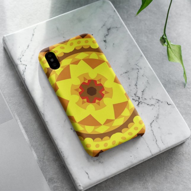 Funda De Case-Mate Para iPhone Retro Mandala Flor Amarillo y Naranja (Subido por el creador)