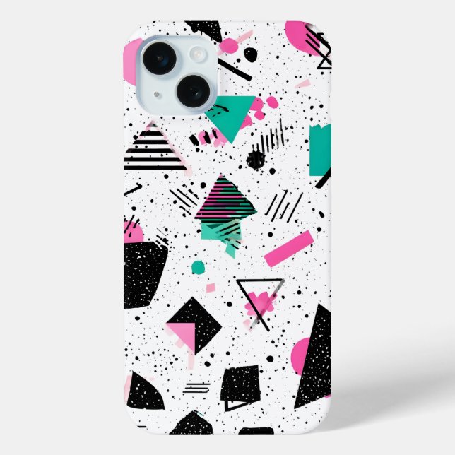 Funda De Case-Mate Para iPhone Retro Memphis Geometric Pattern (Reverso )