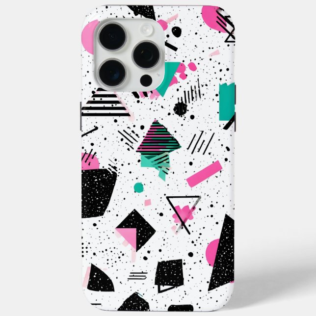 Funda De Case-Mate Para iPhone Retro Memphis Geometric Pattern (Reverso )