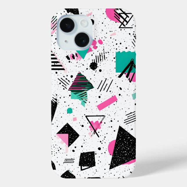 Funda De Case-Mate Para iPhone Retro Memphis Geometric Pattern (Reverso )