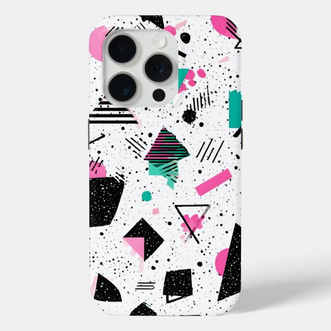 Funda De Case-Mate Para iPhone Retro Memphis Geometric Pattern (Reverso )