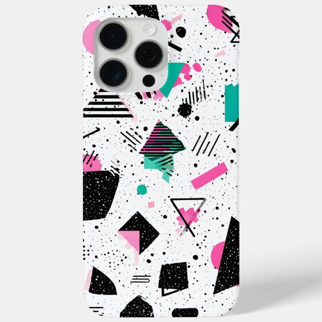 Funda De Case-Mate Para iPhone Retro Memphis Geometric Pattern (Reverso )