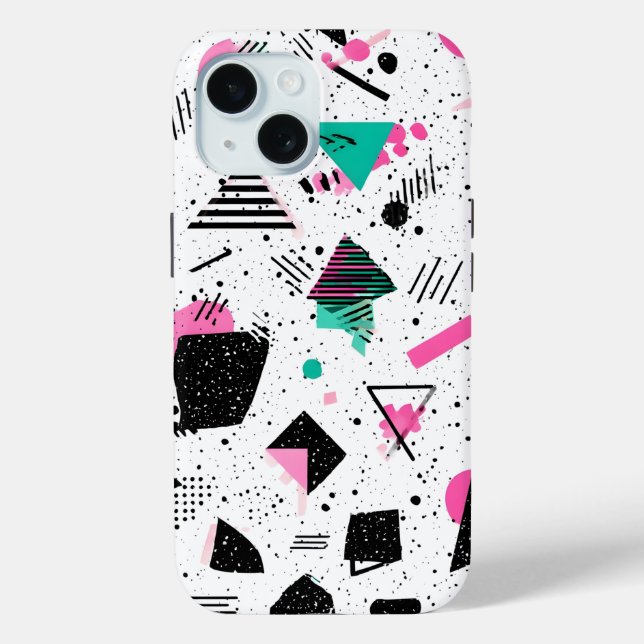 Funda De Case-Mate Para iPhone Retro Memphis Geometric Pattern (Reverso )