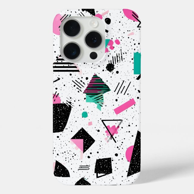 Funda De Case-Mate Para iPhone Retro Memphis Geometric Pattern (Reverso )