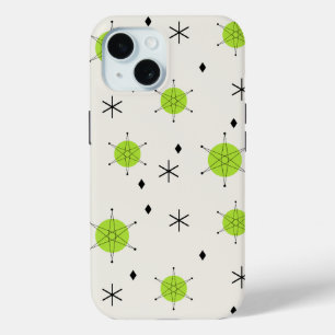 Funda Para iPhone 15 Retro Mid Mod Starburst Sky Chartreuse