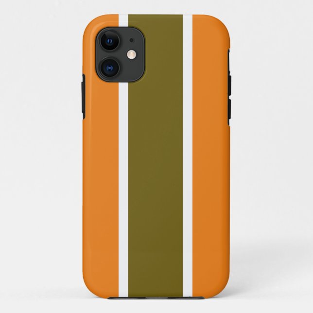 Funda De Case-Mate Para iPhone Retro Naranja Golden Olive White Carreras (Reverso)