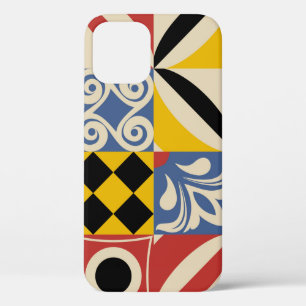 Funda Para iPhone 12 Retro pattern from bright simple geometric shapes
