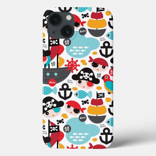 Funda De Case-Mate Para iPhone Retro pirates illustration sailing (Reverso)