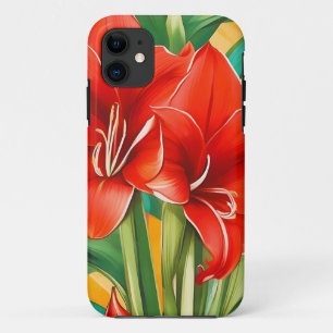 Funda Para iPhone 11 Retro Plant Pop Art Amaryllis