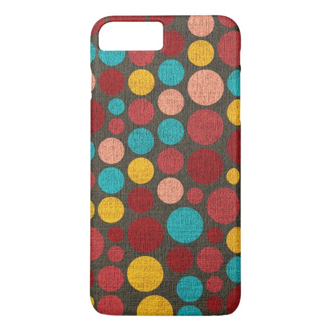 Funda De Case-Mate Para iPhone Retro Polka Dot Pintado Lienzo #3 (Reverso)