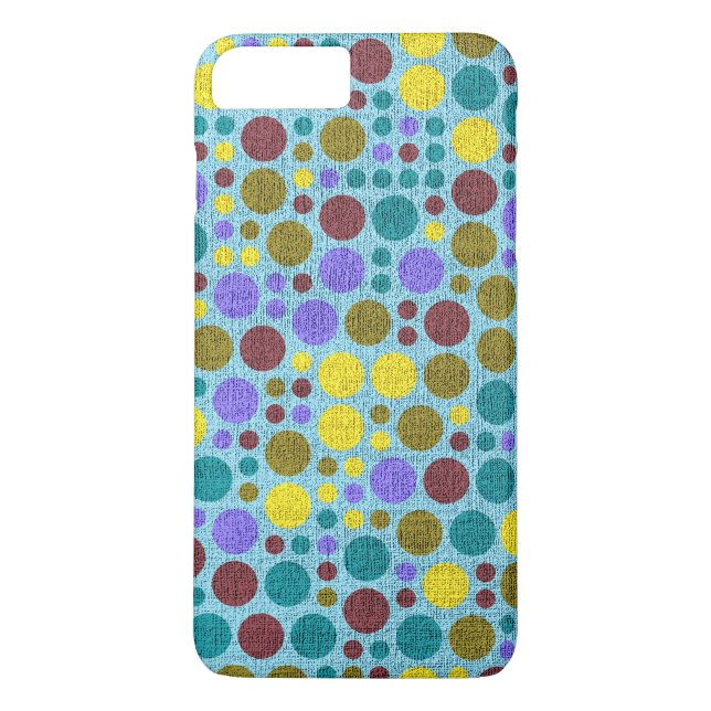 Funda De Case-Mate Para iPhone Retro Polka Dot Pintado Lienzo #5 (Reverso)