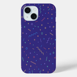 Funda Para iPhone 15 Retro Resumen del patrón de neón
