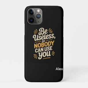 Funda Para iPhone 11 Pro Retro Ser Inútil Frase Divertida iPhone
