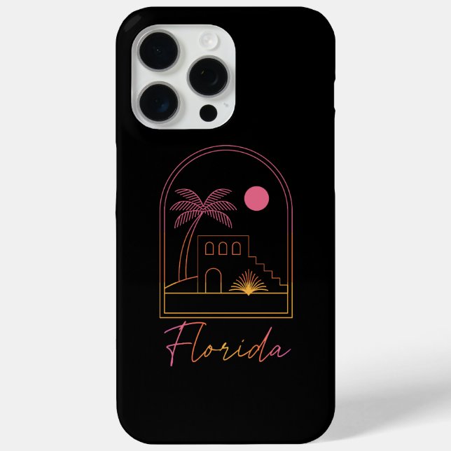 Funda De Case-Mate Para iPhone Retro Sunset Florida Vibe (Reverso )