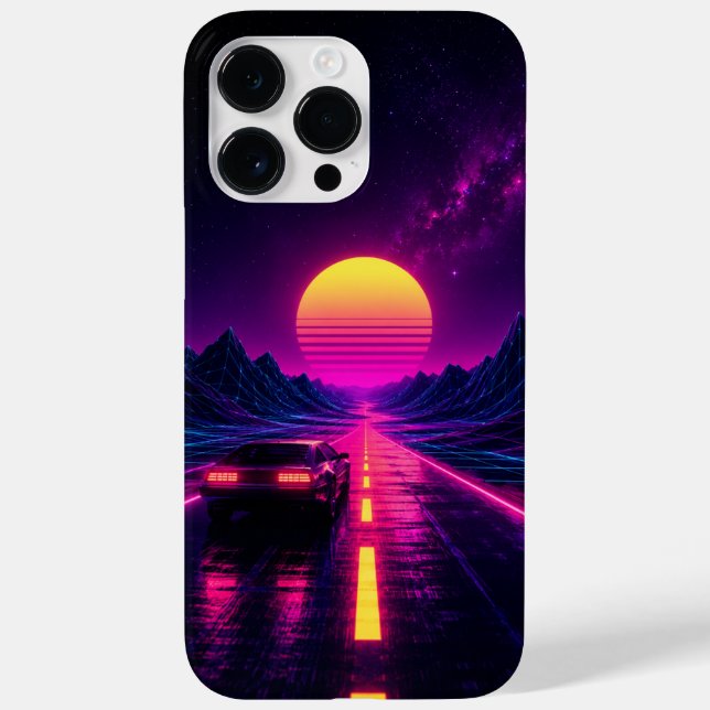 Funda De Case-Mate Para iPhone Retro Sunset Road Cell Phone Case (Reverso)