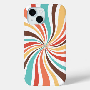 Funda Para iPhone 15 Retro Swirl Resumen del estuche Art iPhone / iPad