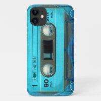 Retro T4 Blue Audiotape mixtape Cassette Name iPC 