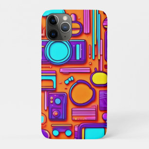 Funda Para iPhone 11 Pro Retro Tech Pop: Collage nostálgico de gadgets