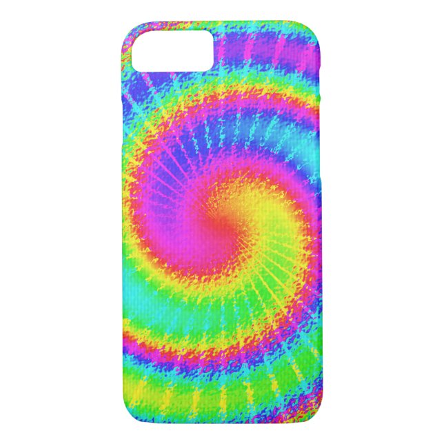 Funda De Case-Mate Para iPhone Retro Tie Dye Hippie Psicodélico (Reverso)