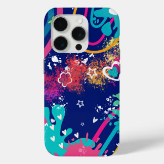 Funda Para iPhone 15 Pro Retro Y2K Abstract Splatter Art Colorful Graphic