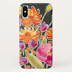 Funda Para iPhone X Reunión espléndida - Flores rosas y Naranjas