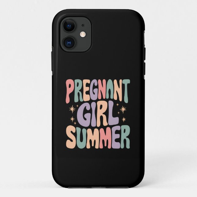 Funda De Case-Mate Para iPhone Revelación de embarazo Chica preñado Baby Shower (Reverso)