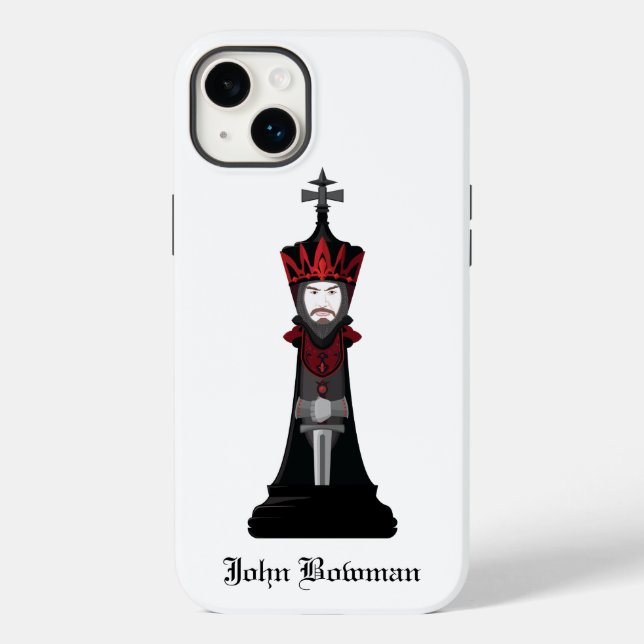 Funda De Case-Mate Para iPhone Rey negro / nombre personalizado (Reverso )