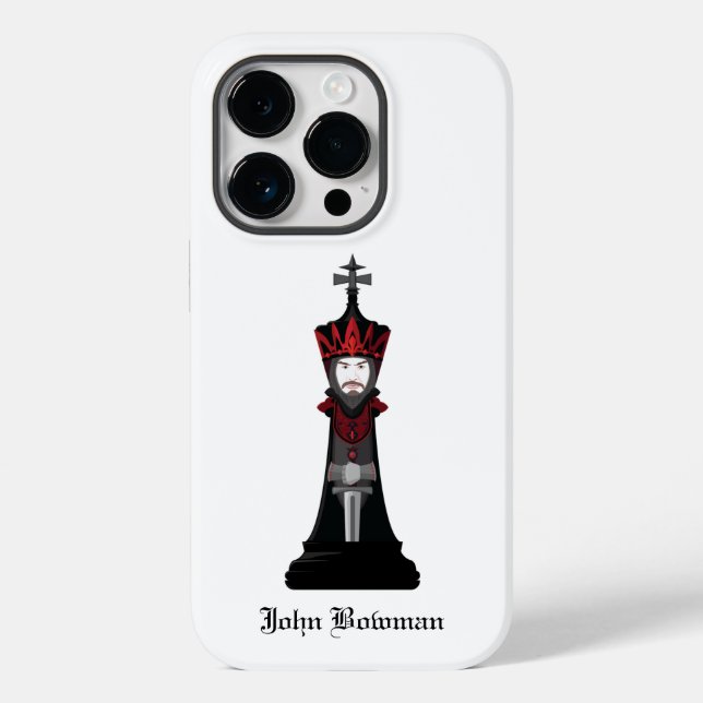 Funda De Case-Mate Para iPhone Rey negro / nombre personalizado (Reverso )