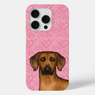 Funda Para iPhone 15 Pro Rhodesia Ridgeback Perro Cabeza De Amor Rosa
